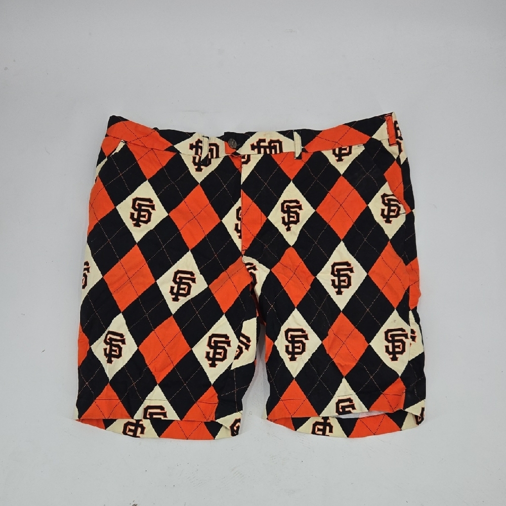 Loudmouth Orange and Black Argyle Men's Shorts SF Giants Size 44